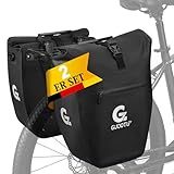 GUOOTU 2 Er Set Fahrradtasche Gepäckträger 48L,aus Tarpaulin Hinten Gepäckträgertasche mit Reflektoren, mit Tragegriff und Schultergurt