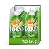 Frucht Quetschie Corny Smoothie Banane-Birne-Orange-Hafer | Vegan | Ohne Zusatz von Zucker, Konservierung- und Farbstoffen | 12x120g