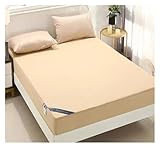 Wasserdichter Matratzenschoner mit Reißverschluss 70/90/180/190 Doppel-/Einzelmatratzenbezug Schutz für Kinder/Damen/Schwangere Abnehmbare Gesteppte Matratzenauflage(7,80x190+15cm)