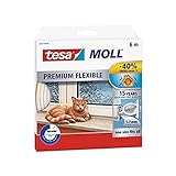 tesamoll Premium Flexible - Selbstklebende Silikondichtung zum Isolieren von Spalten an Fenstern und Türen - Weiß - 6 m x 9 mm x 7 mm