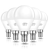 Vicloon E14 LED Lampe G45, E14 LED Birne 6W ersetzt 40W Glühlampen, 600 Lumen, 6500K Kaltweiß, AC 220V-240V, Nicht Dimmbar E14 Energiesparlampe, 270° Strahlwinkel LED Globe Leuchtmittel, 5er-Pack