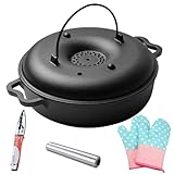 Bratpfanne, Süßkartoffel Aus Gusseisen Mit Clip Und Handschuhen, Rostbeständig, schnelle Wärmeleitung Geeignet für Gasherde, Backöfen und Elektroherde (30.5 x 25 x 10 cm)