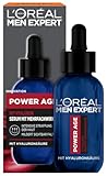 L'Oréal Men Expert Hyaluron Serum gegen Falten für Männer, Anti-Aging Feuchtigkeitspflege für müde und matte Haut, Herren Gesichtsserum hochdosiert mit Hyaluronsäure, Power Age, 1 x 30 ml