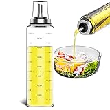 GeeRic Ölflasche Glas mit 500ml Großer Olivenöl Spender Menage Edelstahl Ausgießer, Glas Speiseöl Essig Messe Spender Set für Küche und Grill