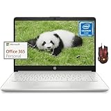 HP Stream 14 Zoll Laptop für Student und Business - Intel Quad-Core Prozessor, 8 GB RAM, 64 GB eMMC, 1 Jahr Office 365, 12 Stunden lange Akkulaufzeit, HD-Webcam, WLAN, Win 11 H im S-Modus, mit