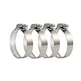 4 Stück Schlauchschellen, Edelstahl Schellen, Rohrschellen Verstellbare Spannbereich 27–51mm, Schlauch Clips, Schlauchklemmen zur Sicherung von Schläuchen und Rohren