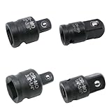 GIONAR 4 Stück Impact Socket Adapter Set, Satz für Ratschen 1/4 auf 3/8, 3/8 auf 1/4, 3/8 auf 1/2, 1/2 auf 3/8 Zoll, Robuste Konversionen für Schlagschrauber und Steckschlüssel