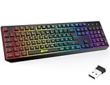 KLIM Chroma Wireless Gaming Tastatur Kabellos QWERTZ DE – RGB Beleuchtet, Leise & Ergonomisch, Langlebig & Wasserdicht – Für PC, Mac, PS4, PS5 – Schwarz