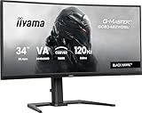 iiyama G-Master Black Hawk GCB3482WQSU-B1 Curved 1500R 86.4cm 34“ VA LED Gaming Monitor UWQHD HDMI DP USB3.2 USB-C 0.6ms 120Hz HDR400 FreeSync Premium Höhenverstellung schwarz