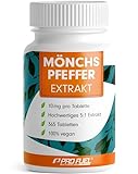 Mönchspfeffer hochdosiert - 365 Tabletten - 10mg hochwertiges Mönchspfefferextrakt (5:1), entspricht 50 mg reinem Mönchspfeffer (Vitex Agnus Castus) - laborgeprüft mit Zertifikat - 100% vegan