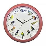 Herzberg, HG03701-WOO, Vogelgesang Holz, singende Uhr, beruhigende Melodien, vielfältige Vogelsymphonie, lehrreich für Kinder, einfache Installation, langlebiges PP-Material, Wald