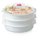 3 Pcs Mikrowellengeschirr, Frischhaltedosen Mit Deckel, Mikrowellenteller Mit Deckel, 3 L Mikrowellenschüssel, Vorratsdosen Schüssel Mit , Verwendbar Als Vorratdose Geeignet Für Dampfgarer Kühl