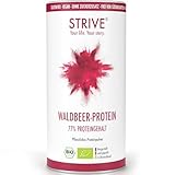 STRIVE WALDBEER-PROTEIN | 100% BIO Vegan | Premiumqualität aus Deutschland | 600g Bio Eiweißulver aus Erbse, Reis, Leinsamen, Hanf, Kürbis | Ohne Zuckerzusatz & Süßungsmittel | Geschmack: Waldbeere