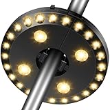 HELESIN Sonnenschirm 28 LED Beleuchtung, 3 Modi, Batteriegetrieben, Hell Licht für Garten, Balkon, Terrasse, Strand, Party, Camping, Deko Warmweiß