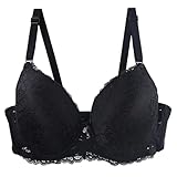 Damen Große Größen BH Vollschalen U-Rücken Mit Breiten Trägern Floraler Spitze Soft Cup Bra Damen-BHS mit Bügeln Push-up-BH-Set sexy Bustier-Sport-BH für Damen Trainings-BH mit Verstellbarer