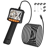 Pancellent Endoskop Kamera mit Licht, 1920P Inspektionsschlange, Mit HD-Farbdisplay, Endoskop, Wasserdichtes industrielles Endoskop mit 8 verstellbaren LED-Lichtern, halbstarrer Kabelkanalkamera