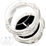 Goton Robuste Schutzhülle für Samsung Galaxy Watch 8, Displayschutzfolie, 40 mm, weiche TPU-Stoßdämpfer, Gesichtsabdeckung + 2 gehärtete Glasfolien für Galaxy Watch 8, 40 mm Zubehör, Weiß
