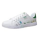 Modische Damen-Sneaker, niedrig, lässig, atmungsaktiv, rutschfest, Outdoor, leicht, Schnürschuhe, Damen, Wanderschuhe, lässig, modisch, dicke Sohle, bunt, grün, 38 EU