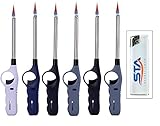 6 x Sturm Stabfeuerzeug -V- Sturmfeuerzeug Feuerzeug BBQ Kamin Feuerzeug + 1 gratis Taschenfeuerzeug