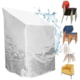 210D Oxford Polyester Schutzhülle für Gartenstühle Gartenstuhl Abdeckung, Plane UV-Beständig wasserabweisend Winterfest reißfest 70x70x80/120cm