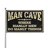 Jungenzimmer-Dekoration, Teenager-Flagge, Wo Manlly Men Do Manly Things Flagge, lustige Raumdekoration, lustige Wohnheim-Flaggen (120 x 180 cm)