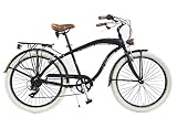 Via Veneto By Canellini Fahrrad Rad Citybike CTB Herren Man Vintage Retro American Cruiser Alluminium (Schwarz)