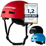 DUNLOP SPORTS Fahrradhelm Kinder Jugendliche Erwachsene - Test Sehr Gut - Leichter robuster Urban Allrounder Helm, 14 Fach belüftet, Schnellverschluss, Auto Kopfanpassung (Rot, M (54-58cm))