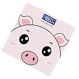 COLLBATH Digitale Personenwaage für Körpergewicht mit Gehärtetem Energiesparend Langlebig und Präzise Multifunktionale Elektronische Waage für Erwachsene und Rosa Design ohne Batterie