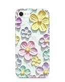 JIAXIUFEN Schutzhülle für iPhone 7 Plus/iPhone 8 Plus/6 Plus/6S Plus, schmal, stoßfest, Motiv: Glitzer, Retro-Ölgemälde, Blumendesign, Mintfarben