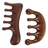 ZUNOXAZ 2 Stück Natürlicher Sandelholz Kopfhaut massagekamm mit Krallen zur Effektiven Akupressur Sanfte Stimulation für und Frauen Geeignet für Dickes Nasses und Trockenes Haar