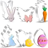 BELSVOR Set mit 6 Ausstechformen Ostern, Ausstecher Ostern aus Edelstahl, Ostern Ausstechformen für Dekoration Keks/Kuchen/Plätzchen/Gebäck, Keksausstecher Ostern 6 Stück