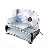 MLUENF Elektrischer Allesschneider, Multifunktions-Fleischschneider, halbautomatischer Fleischwolf für Lamm, Brötchen, Brot, Schinken, gefrorenes Fleisch, Fett, Kuh