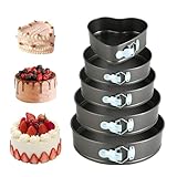 Springform Kuchenform - Backform Rund Stahl - Tortenform 20/22/24/26/28 cm - Backform Antihaftbeschichtet, Auslaufsicher, Abnehmbarer Boden, für Kuchen, Torten, Pizza und Quiches (Schwarz)