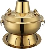 Hot Pot Cooker, traditioneller chinesischer Kochtopf, lebensmittelechter Edelstahl, Vintage-Kupfer-Kochtopf, Kochtopf