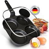 endusor Spiegeleipfanne induktionsgeeignet (21cm) mit Deckel - Eierpfanne & Pancake Pfanne mit Antihaft-Beschichtung für [ Induktion Gas Ceran Elektro] Egg Pan Augenpfanne für Spiegelei Ei