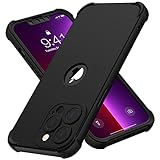 ORETECH für iPhone 13 Pro Hülle, mit 2 Stück Schutzfolie, 360 Grad Ganzkörper Stoßfest Kratzfest Silikon Handyhülle für iPhone 13 Pro 6,1 Zoll,Schwarz