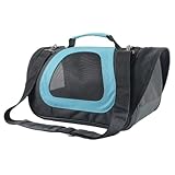 Nobleza Hundetransportbox faltbar für Reise & Auto, 34 * 21 * 22cm, stabile Transportbox mit Tragegriffen & Decke für klein Katzen & Hunde