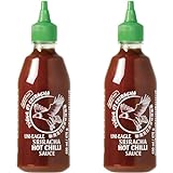 Uni-Eagle Chili Sauce Sriracha scharf – Hot Sauce mit Chilies & Knoblauch ohne Geschmacksverstärker – 1 x 475g (Packung mit 2)