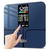 Körperfettwaage ohne App, 5.44'' Großes Display, Lepulse Waage mit Körperfett und Muskelmasse, Körperanalysewaage bis 227kg, Körperwaage mit 10 Benutzer-IDs, SET-Taste Einstellung, 8 Körpermaße