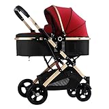 Kinderwagen Organizer For Neugeborenen, Kinderwagen Kombikinderwagen & Buggys Kleinkind Hohe Landschaft Kinderbuggy Pram Trolley Baby Kinderwagen 0-36 Monate (Color : Red)