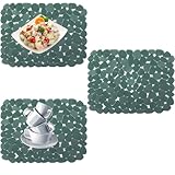 3er-Set Schutzmatte für Küche und Bad, PVC Spülbeckenmatte Zuschneidbare Abtropfmatte, Kann Angepasst Spülbeckenmatte Weich, Edelstahl Spülbecken Schutzmatte, Gegen Kratzer im Spülbecken