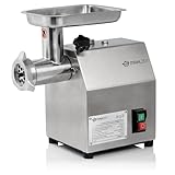 Mahlzeit Profi Edelstahl Fleischwolf elektrisch | 250W - 75kg/h | Faschiermaschine aus Edelstahl, Wurstmaschine in Gastro Qualität | Fleischmaschine mit Wurstfüller, Sausage Maker