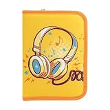 Idena 22079 - Federmappe mit Reißverschluss, Design Sound, gefülltes Federmäppchen mit 28 Teilen