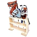 H-HORSE Steckenpferdständer aus Holz - Hobby Horse Holzständer für 3 Steckenpferde, Robuster und Stabiler Halter - Ständer Natürlich