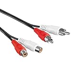 1,5m Cinch Verlängerungskabel | Stereo Audiokabel | 2X Cinch-Stecker auf 2X Cinch-Buchse | Chinch RCA Kabel Anschlusskabel Cinchkabel Verlängerung Kupplung
