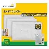 Schellenberg 70473 3er-Set Pollenschutzvlies für Fliegengitter Fenster Easy Click, 130 x 150 cm, Ersatz für Pollenschutzgitter, Weiß