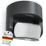 Oktaplex Bea Bewegungsmelder Aussen IP65 schwenkbar 180° Infrarot-Sensor 12m Reichweite 230V anthrazit mit Dämmerungssensor
