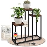 TTL HOME Blumenständer SCALA 3 Ebenen - Design Pflanzenständer Metall schwarz 68 cm hoch - Blumentreppe Pflanzenregal Pflanzen Ständer & Regal innen für Wohnzimmer Deko Blumen Pflanzen