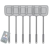 MR.SIGA Langlebige Fliegenklatsche, mückenklatsche mit langem Griff, 6 Stück, Grau