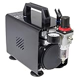 Fengda AS-18A - Professional Airbrush mini Kompressor / 4 bar/Kompakt mit Manometer, Druckminderer